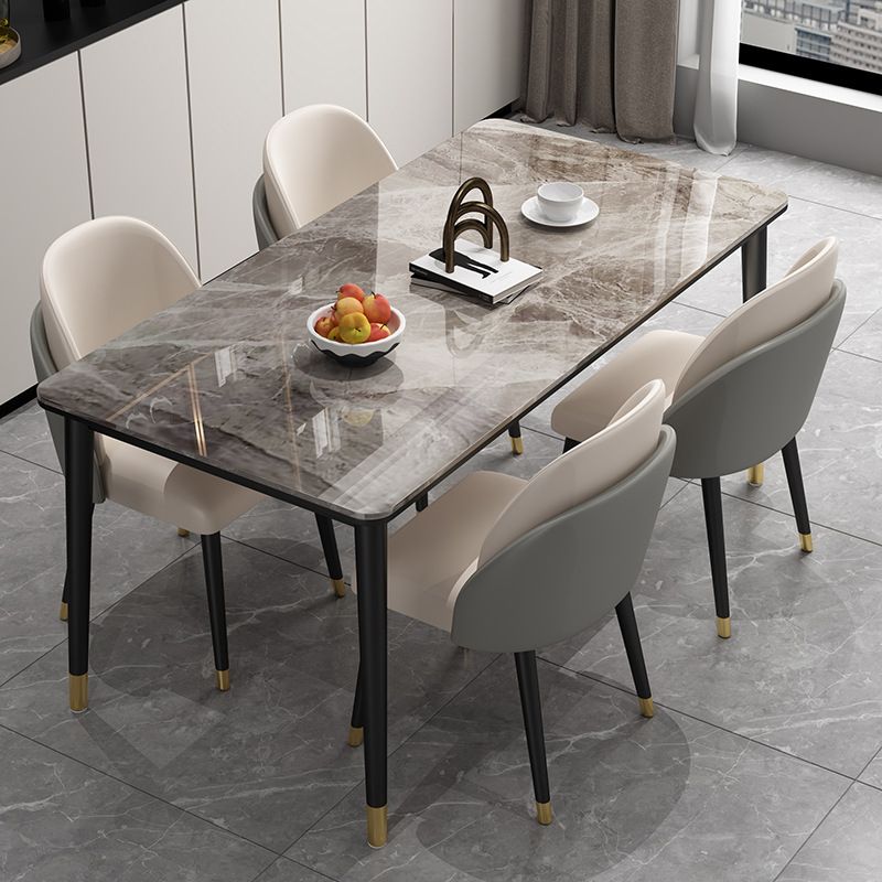 Glam Style Rectangle Sintered Stone Dining Set 1/2/5/7 Pieces Dining Set for Dining Areas