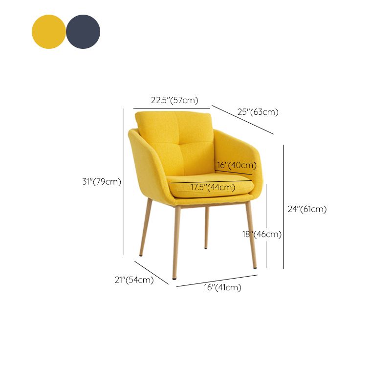 Modern Style Armless Chair Fabric Low Back Upholstered Desk Chair