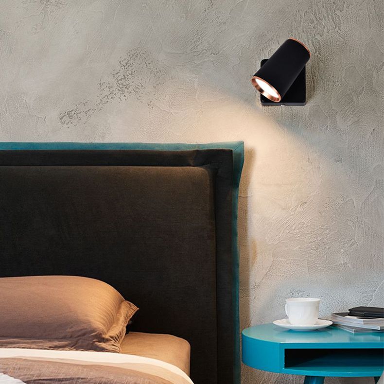 Rotatable Cylindrical Bedside Reading Lamp Modernism Simplicity Aluminum Wall Sconce for Bedroom