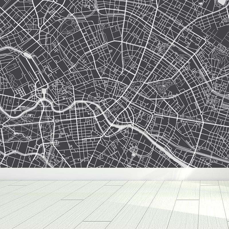 District Map Print Mural Decal Contemporary Washable Boys Bedroom Wall Decor, Customized