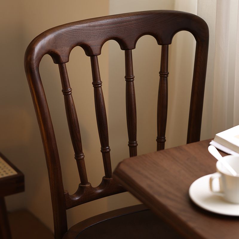 Modern Style Dining Chair Solid Wood Slat Back Side Chair for Dining Room