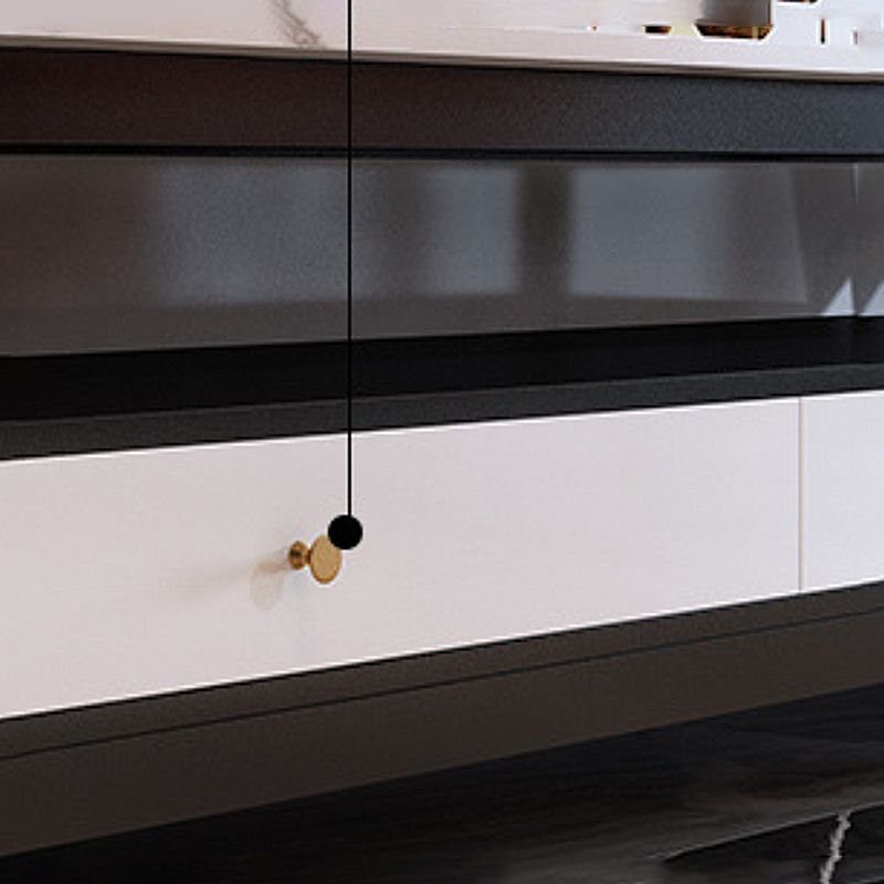 2 - Drawer and 1 - Shelf Coffee Table Rectangular Slate 4 Legs Cocktail Table