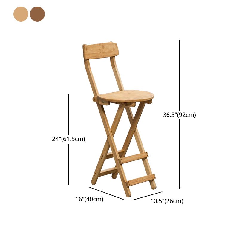 Indoor Simple Armless Wood Barstool Folding Single Counter Stool
