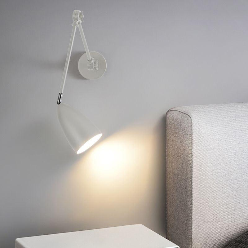 Contemporary Wall Light Metallic Wall Light Sconce with Adjustable Arm