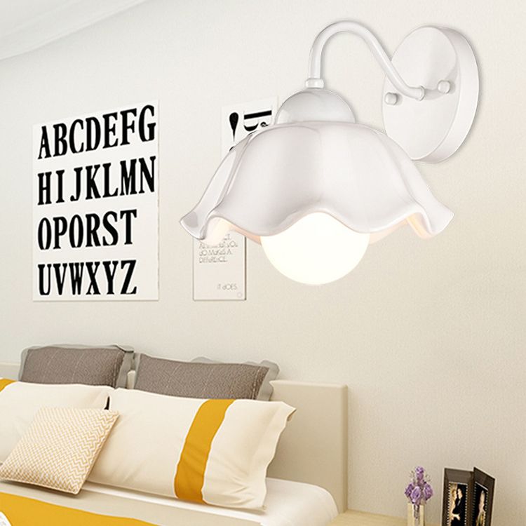 Luz de plataforma acampanada Cerámica de estilo pastoral americano 1 apliques de luz