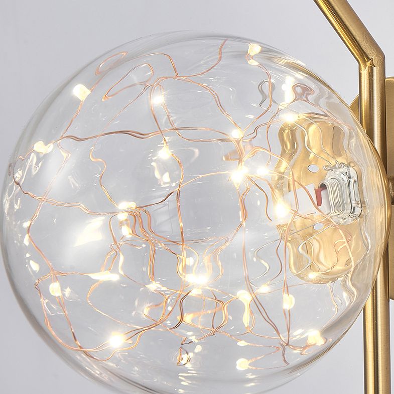 Glass Globe LED Wall Light in Modern Luxury Style Wrought Iron Wall Lamp for Interior Spaces