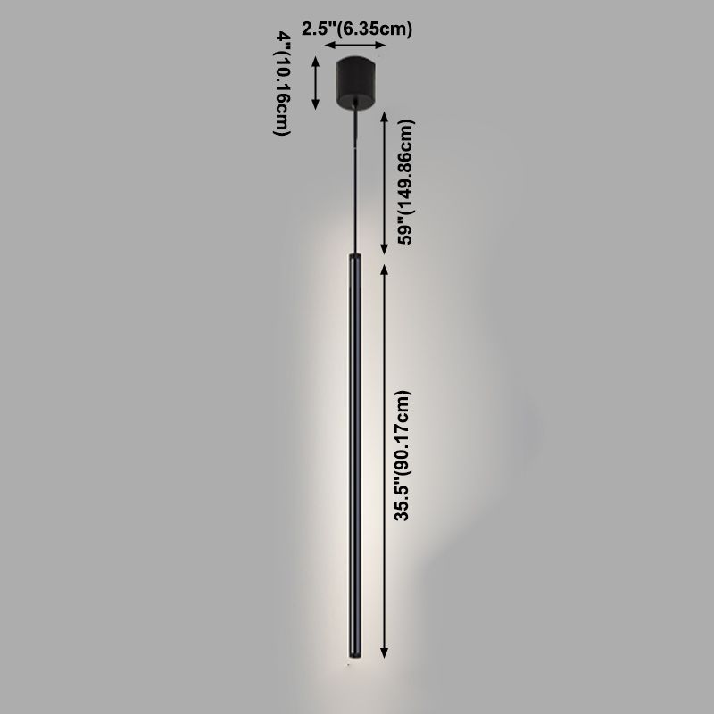 Lustre cylindrique lustre suspendu luminaire moderne de suspension extérieure moderne en finition noire