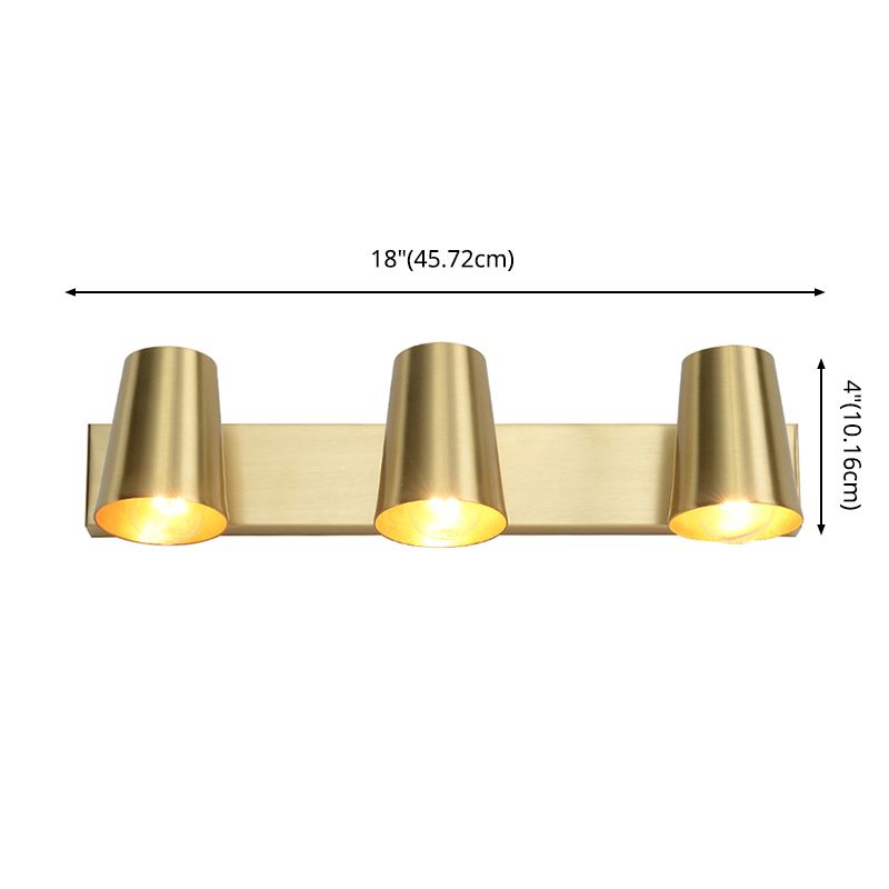 Cono a forma di parete leggera applique in metallo nordico monte da parete da parete lampada in oro