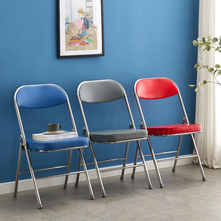 Chaise d'appoint moderne en métal, intérieur et extérieur, sans accoudoirs, coussinée, dossier ouvert, pour salle à manger