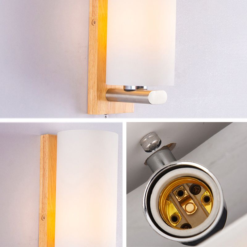 Cilindro de la sala de estar accesorio de iluminación de pared de vidrio Iluminación de pared moderna en blanco