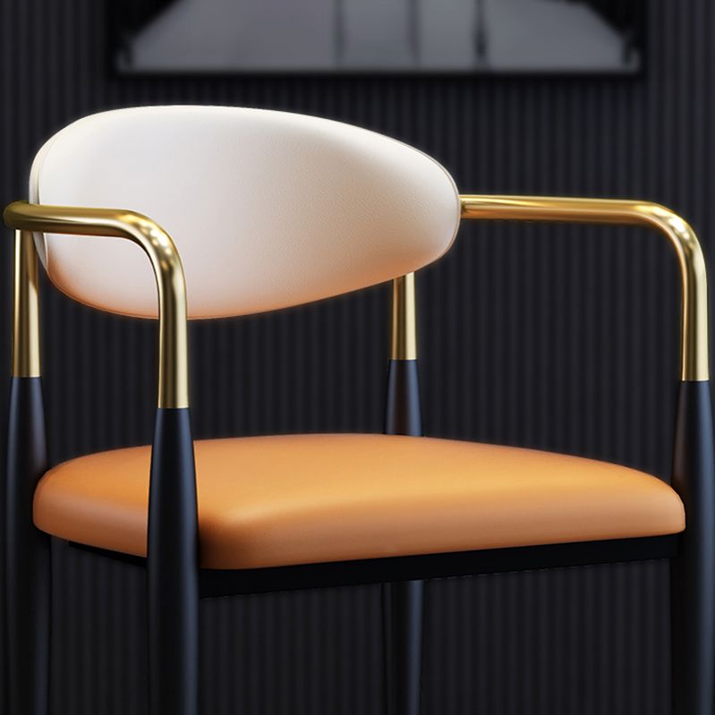 Silla lateral de comedor con respaldo abierto de diseño industrial, sillas de comedor de cuero para el hogar