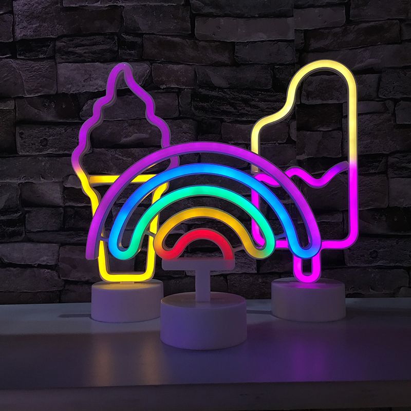 Ice Cream Plastic Night Lighting Simplicity Led White Wall Night Light met batterijvermogen