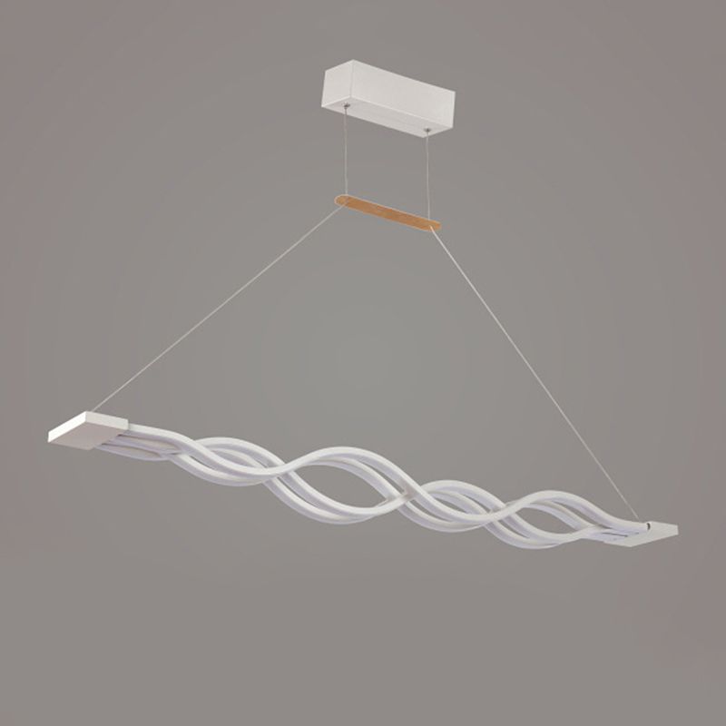 Lumière de l'île LED linéaire blanche dans un pendentif en fer forgé moderne avec une teinte acrylique