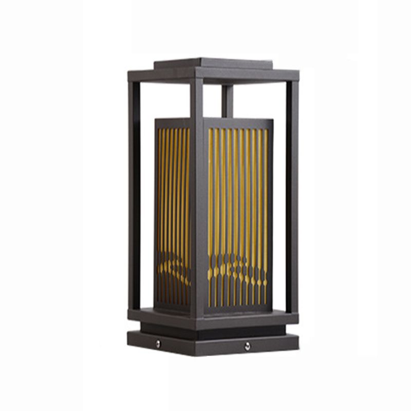 Modern Simple Outdoor Light Rectangle Shape Solar Energy Pillar Lamp for Courtyard