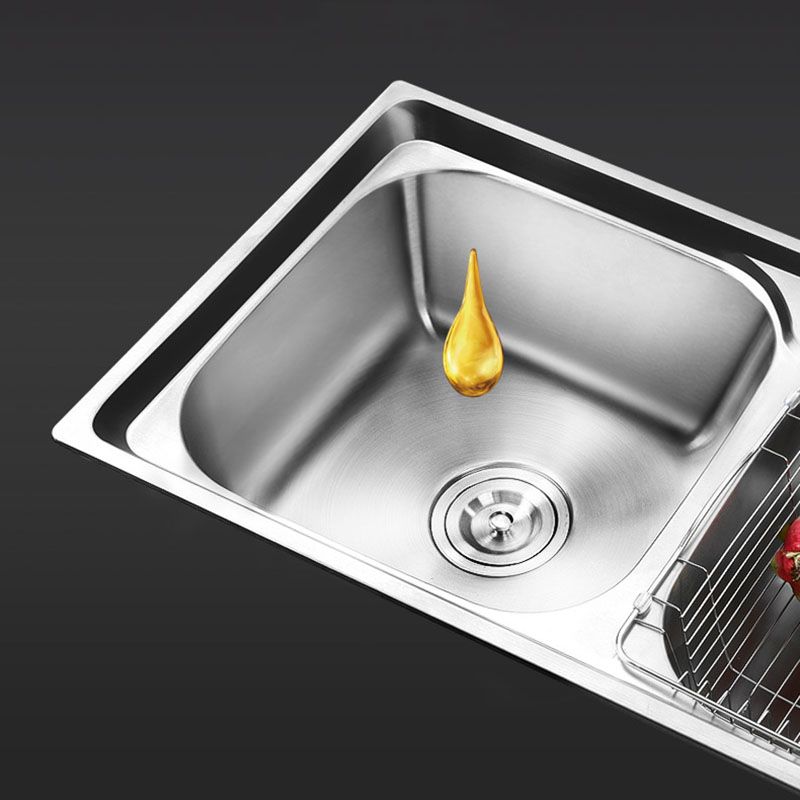 Modern Style Kitchen Sink Stainless Steel Kitchen Double Sink with Faucet