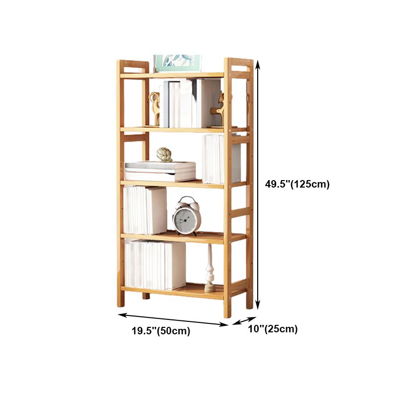 Etagere Bookcase Bamboo Open Back Shelf Bookcase for Study Room
