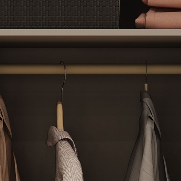 Contemporary Style Wardrobe Wooden Bedroom Wardrobe Closet with Clothes Rail