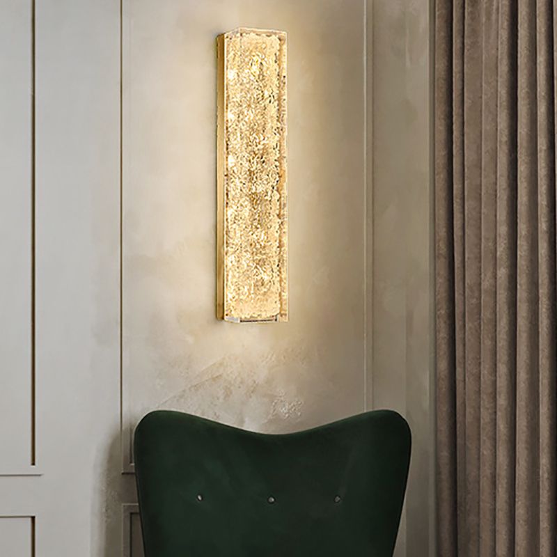 Rectangle Modern Wall Mounted Fixture Solid Brass and Resin LED Wall Sconce