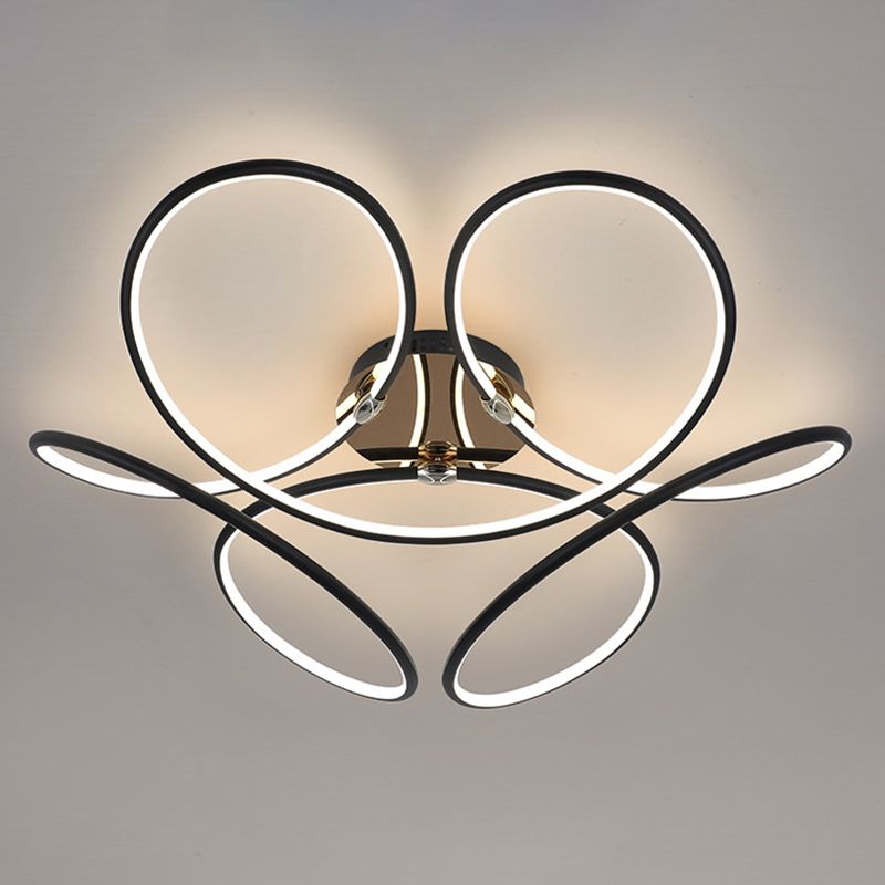 Modern Style Linear Shape Ceiling Lighting Metal 1 Light Ceiling Light for Bedroom