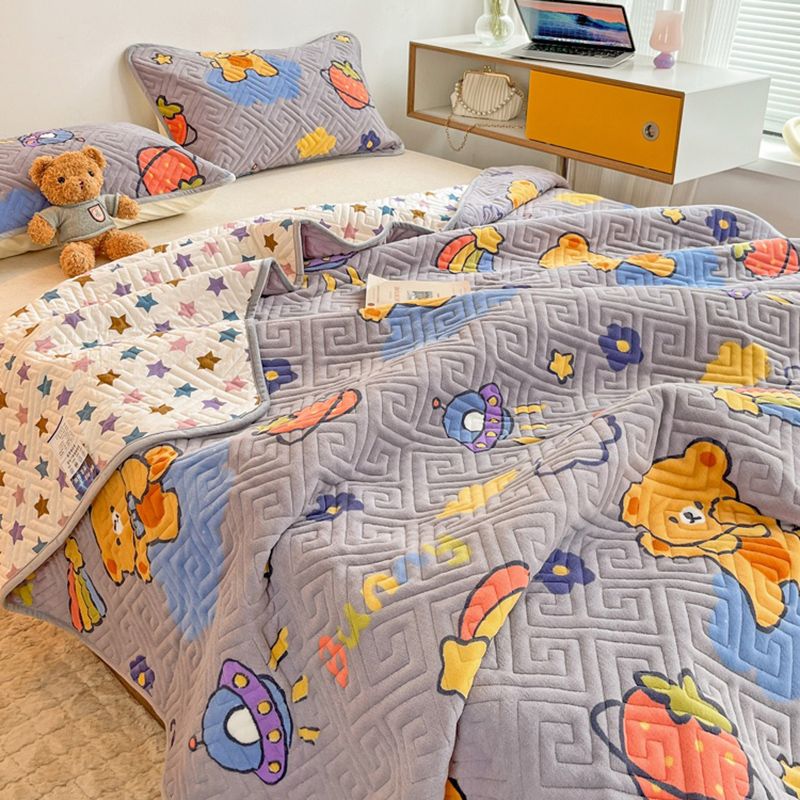 Breathable Knit Sheet Cartoon Pattern Non-Pilling Ultra-Soft Sheet