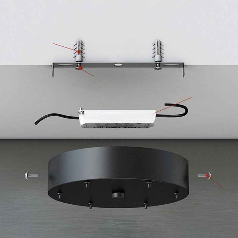 Modern Circle Hanging Pendant Lights Metal Chandelier Lamp