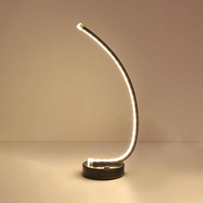 1 lampada da comodino lineare leggero lampade in metallo metallico contemporaneo in nero
