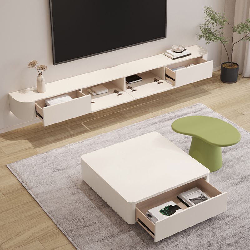 Contemporary Media Console Wall-mounted TV Stand Console with Drawers