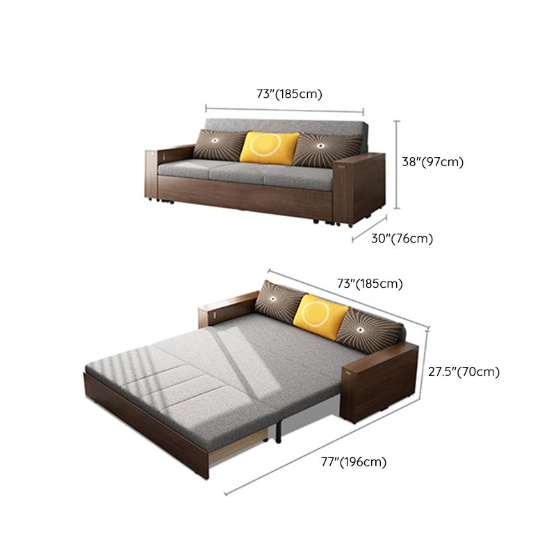 29" Wide Contemporary Sleeper Sofa Futon Gray Storage Sleeper Sofa