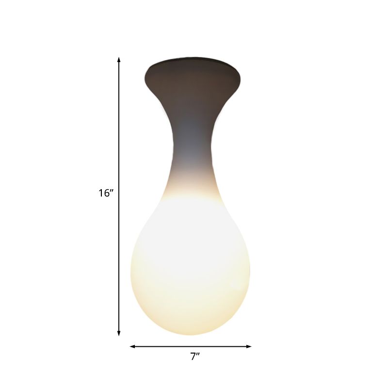 Milk White Glass Golf Ceiling Flush Minimalist 1 Head Flushmount Lighting for Corridor