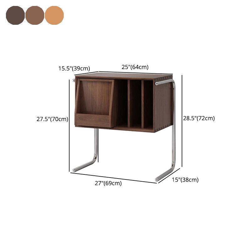 Glam Style Wood Standard Bookcase 25"L Vertical Closed Back Bookshelf