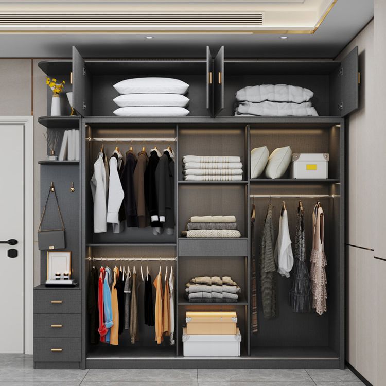 Bedroom Sliding Door Storage Cabinet Manufactured Wood Modern Cabinet