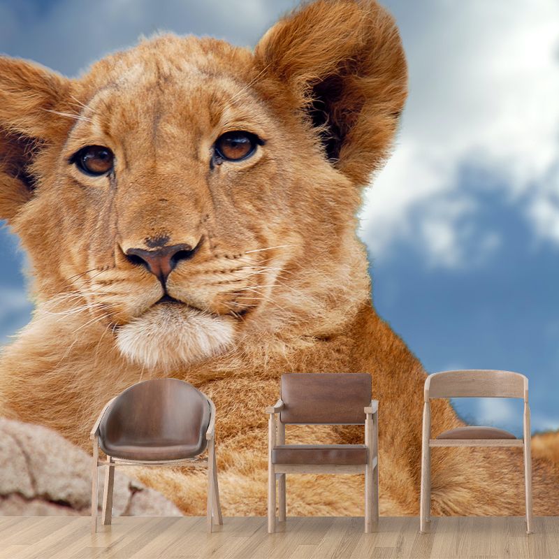 3D Print Leopard Contemporary Wild Animal Mural Mildew Resistant Wallpaper for Home