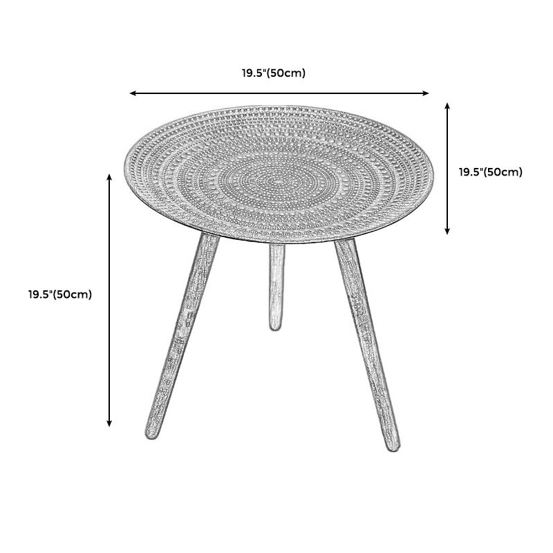 Round Modern Wooden Coffee Table Three Legs Coffee Table in Pink