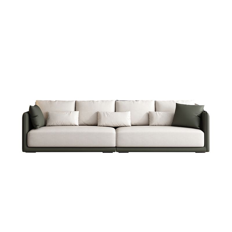 Sofá moderno moderno de poliéster 35 "W Sofá de brazo cuadrado con almohadas de almohadillas para sala de estar