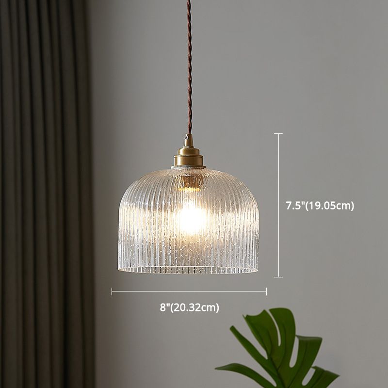 Pendentif de style minimaliste Éclairage à dôme transparent suspension avec une teinte en verre