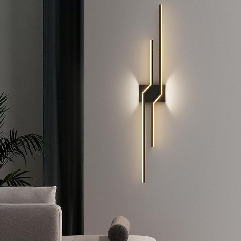 2-Light Modern Wall Mounted Sconce White/Black LED Wall Light for Foyer