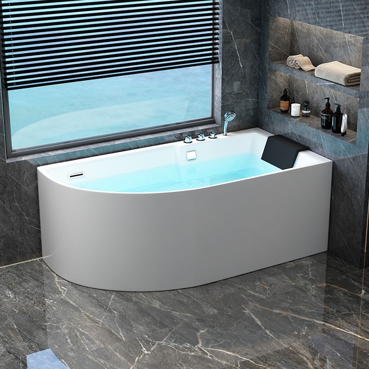 Corner Modern Acrylic Bathtub Soaking White Back to Wall Bath