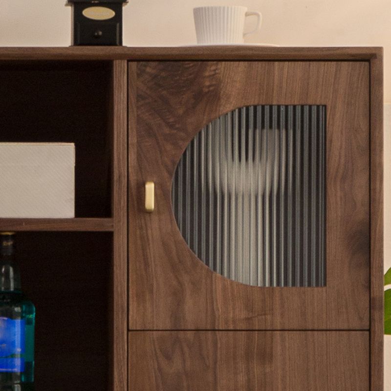 Solid Wood Cabinet Mid-Century Modern Standard Accent Cabinet with Doors