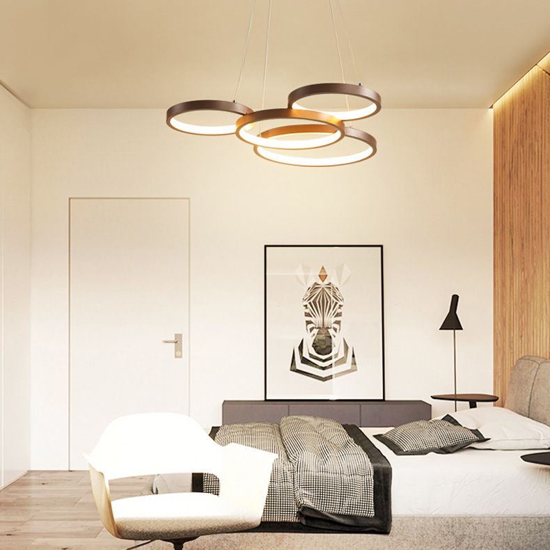Metalen ringverhangverlichting Moderne stijl Multi -lichten kroonluchter lamp