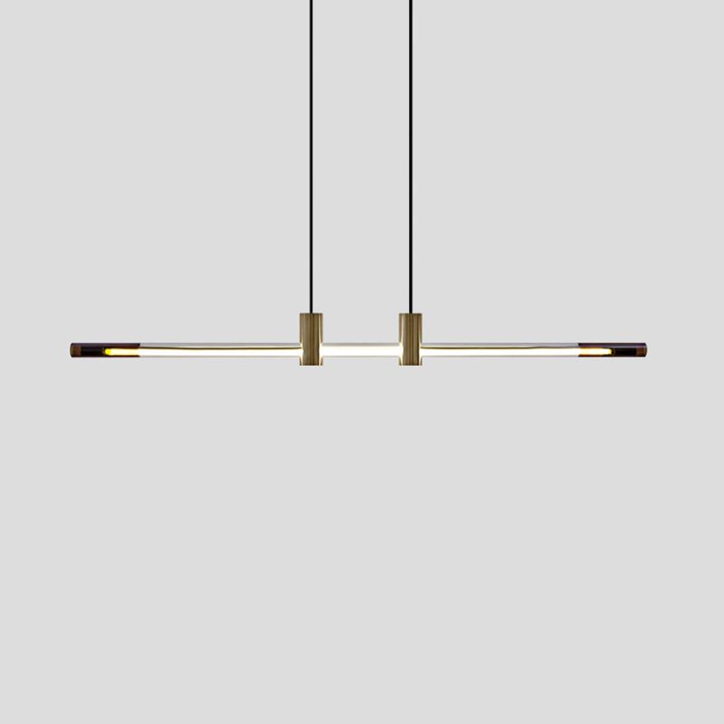 Single Modernist Brass Ceiling Lamp LED Kitchen Island Foyer Lighting