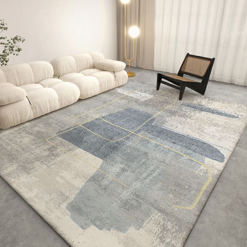 Tapis moderne Beige, bloc de couleurs, en Polyester, antidérapant, pour la décoration de la maison