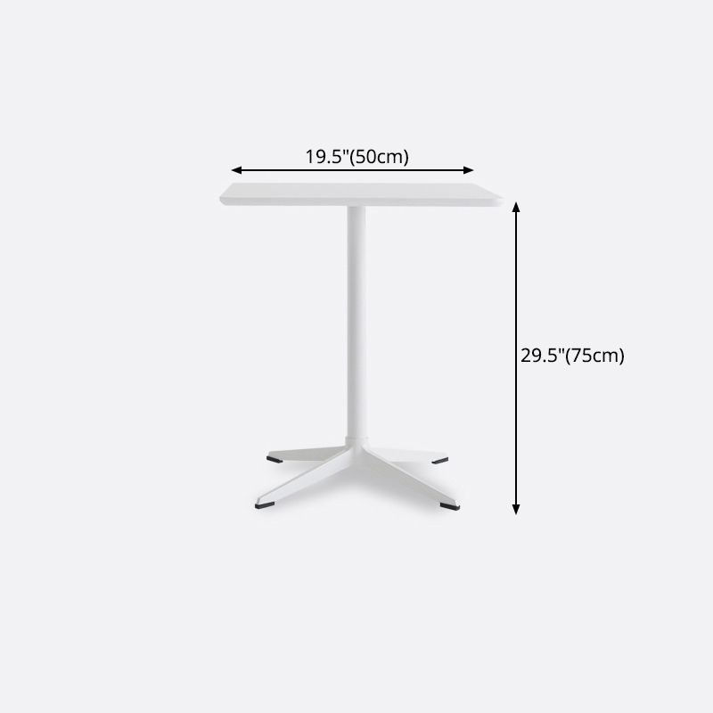 Metal Industrial Square Dining Table Solid Wood Top Table with Pedestal