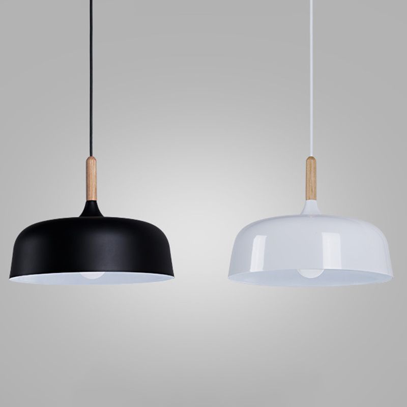 Macaroon Style Single Light Dome Shade Hanging Light 12.5" Wide Nordic Simplicity Lighting Fixture for Dining Room