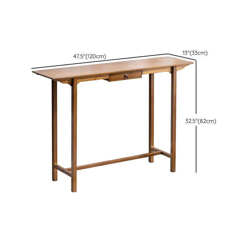 Mid-Century Modern Console Table Dark Brown Rectangle Console Table