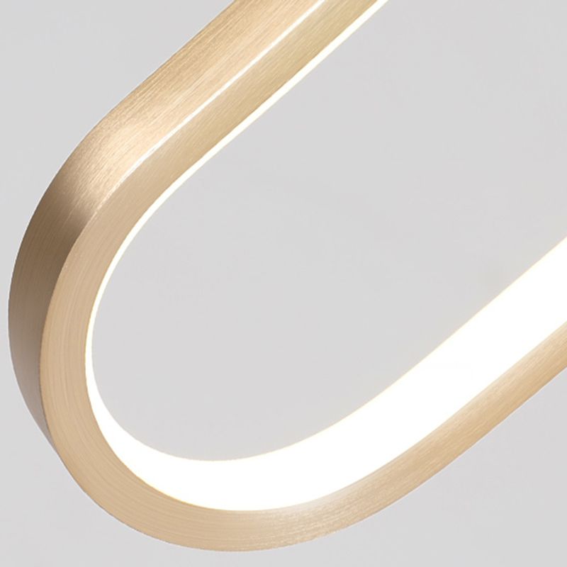 Modern Style Hanging Light Fixture Strip Shape Pendant Light with Silica Gel Shade