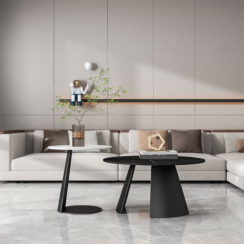 Glam Cocktail Table Pedestal/3 Legs Slate Round Single Coffee Table