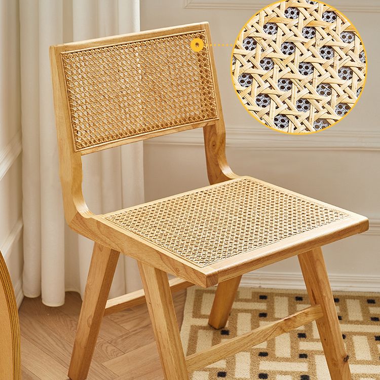 Silla de comedor de madera tradicional, respaldo de caña de cocina, silla lateral de comedor con respaldo abierto