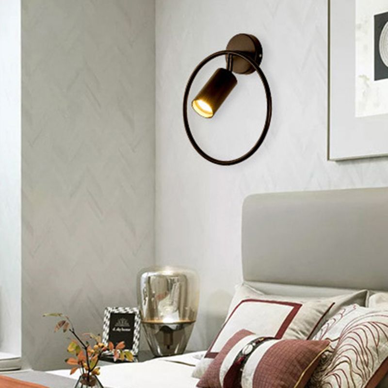 Cylindrical Metal Spotlight Wall Sconce Nordic Style Simplicity Bedside Reading Light for Bedroom