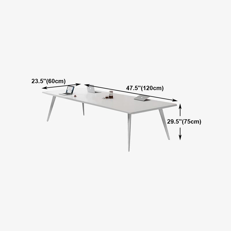 Contemporary Rectangle Dining Table Solid Wood Top Indoor Table with 4 Legs