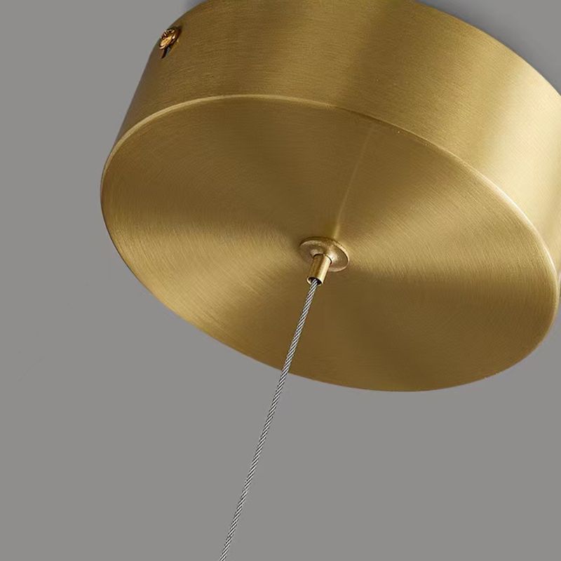 Nordic Style Copper Hanging Lamp Geometry Shape Island Light Fixture for Bedroom